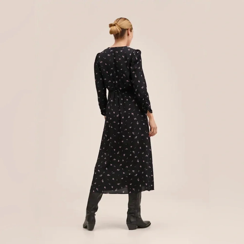 Mango MNG | black floral midi dress